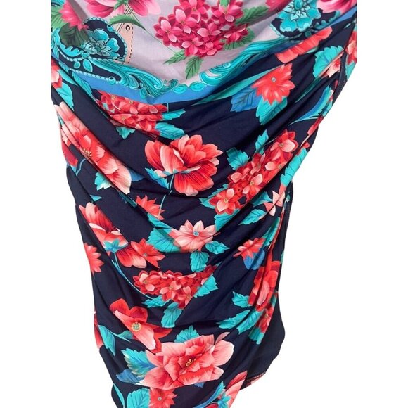 Johny Was Floral Tank Swim XL One Piece Japer Tropical Resort Vacation Preppy - Picture 4 of 15